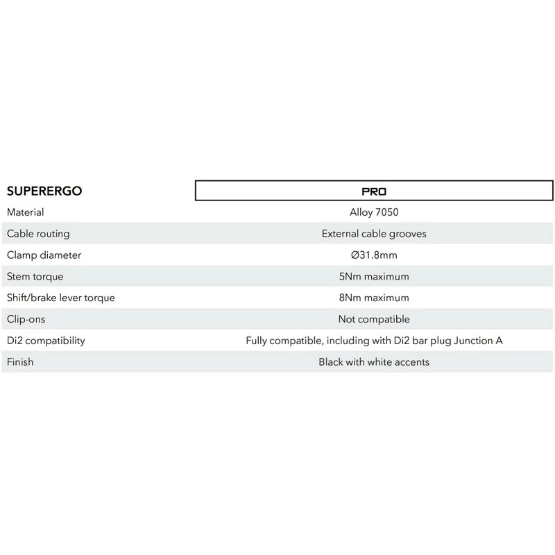 3T Road Lenker Superergo Pro 44cm (c-c Unten), Schwarz/weiss, 31.8mm, DI2 Ready – Bild 6