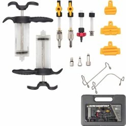 Jagwire Werkzeug, ELITE BLEED KIT DOT BLACK Seals Incl. Avid Sram Formula Hayes &amp; Hope Adapter WST052