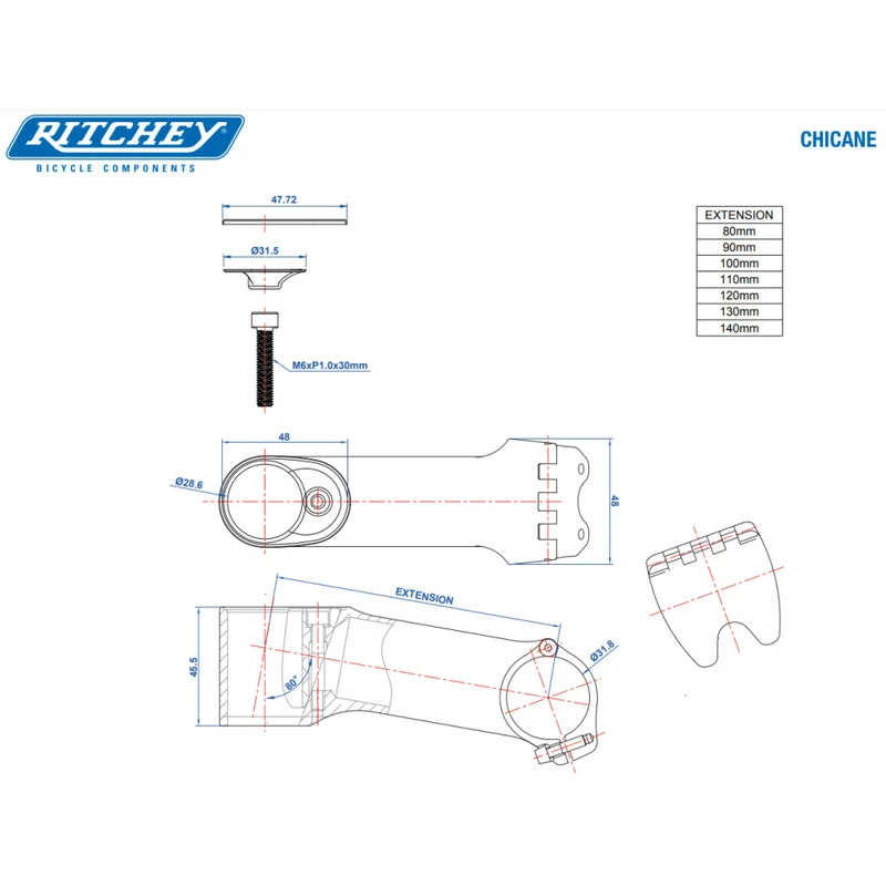 Ritchey Vorbau WCS Chicane 120mm, 31.8mm, 10D – Bild 6